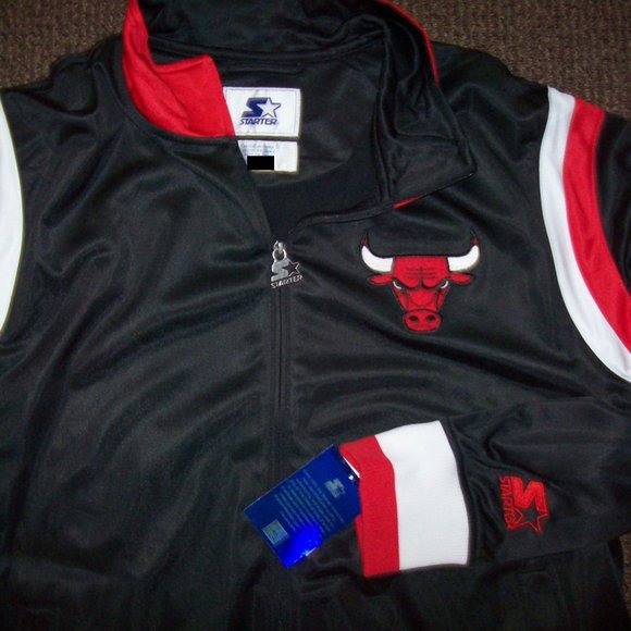 CHICAGO BULLS Full Zip Track Jacket BLACK - Picture 1 of 8